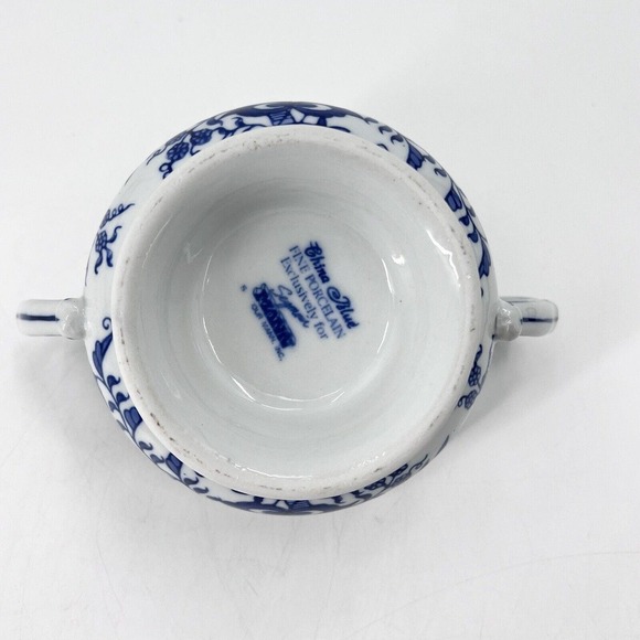 Vintage China Blue Onion for SEYMOUR MANN Covered Pedestal Bowl Dish - Picture 7 of 8